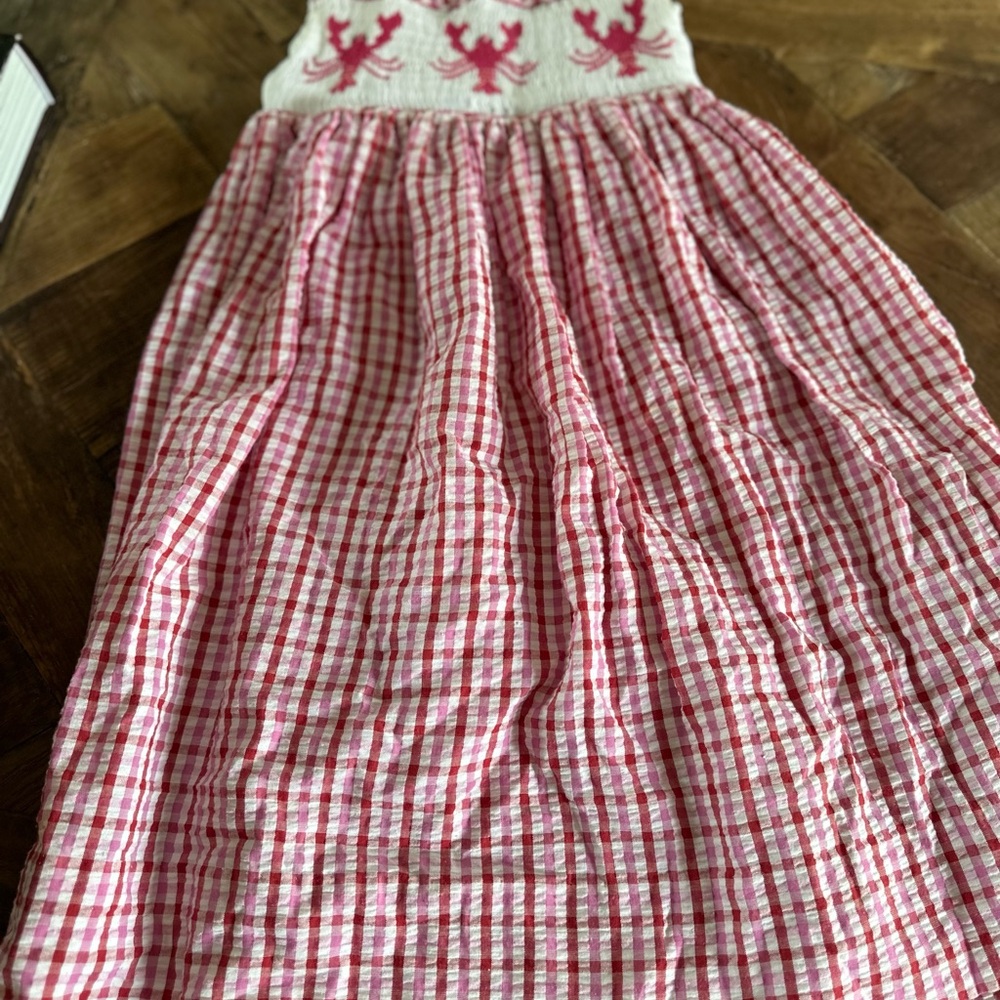 Pink and White Checkered Kids Dress